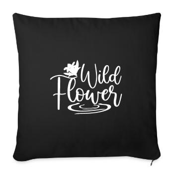 Wildflowers - Sofa pillowcase 17,3'' x 17,3'' (45 x 45 cm) - black - Front