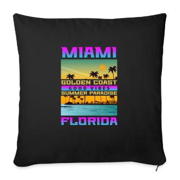 Miami - Housse de coussin décorative 45 x 45 cm - noir - Devant