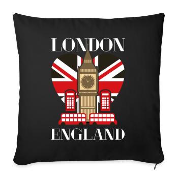Londres - Housse de coussin décorative 45 x 45 cm - noir - Devant