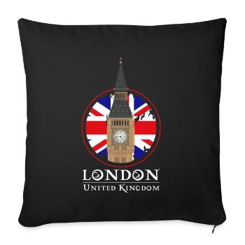 Londres - Housse de coussin décorative 45 x 45 cm - noir - Devant