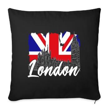 London - Sofa pillowcase 17,3'' x 17,3'' (45 x 45 cm) - black - Front