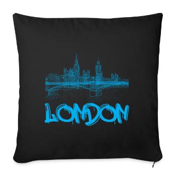 London - Sofa pillowcase 17,3'' x 17,3'' (45 x 45 cm) - black - Front
