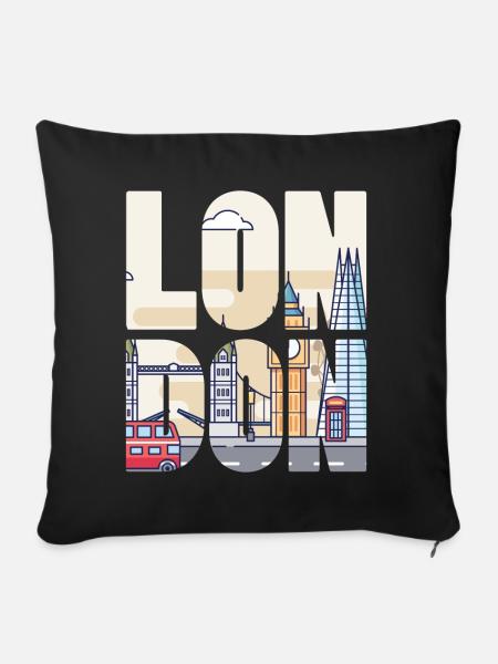 London - Sofakissenbezug 45 x 45 cm - Schwarz