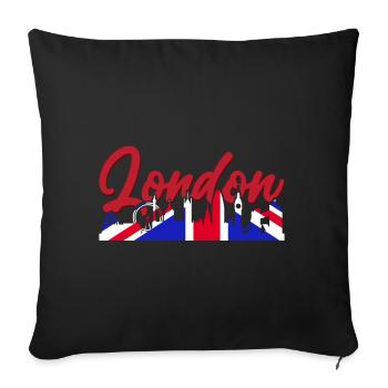 Londres - Housse de coussin décorative 45 x 45 cm - noir - Devant