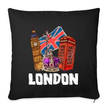 London - Sofa pillowcase 17,3'' x 17,3'' (45 x 45 cm) - black - Front