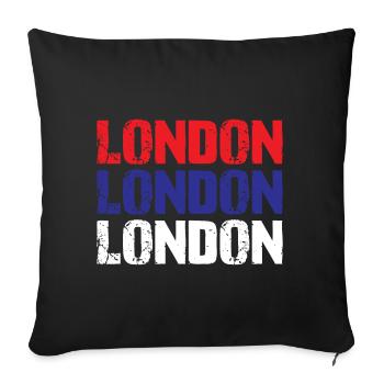 London - Sofa pillowcase 17,3'' x 17,3'' (45 x 45 cm) - black - Front
