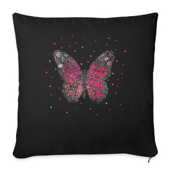 Papillon Papillon Fleuriste - Housse de coussin décorative 45 x 45 cm - noir - Devant