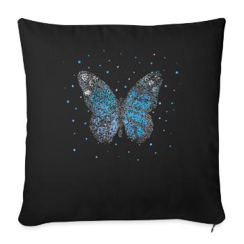 Papillon Papillons Fleuristerie - Housse de coussin décorative 45 x 45 cm - noir - Devant