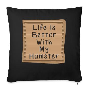 Hamster - Sofakissenbezug 45 x 45 cm - Schwarz - Vorne