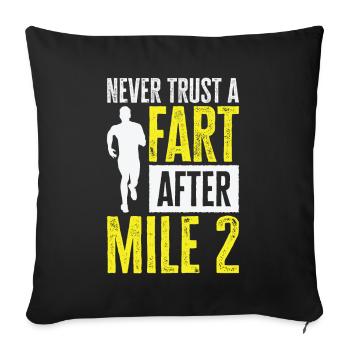 Jogger Runner Marathon Jogging Ski de fond - Housse de coussin décorative 45 x 45 cm - noir - Devant