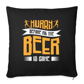 Jogger Runner Marathon Jogging Ski de fond - Housse de coussin décorative 45 x 45 cm - noir - Devant