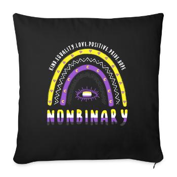 Boho Regenbogen Nonbinary - Sofakissenbezug 45 x 45 cm - Schwarz - Vorne