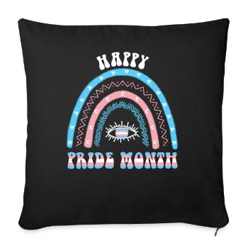 Boho Rainbow Happy Pride Mois Transgenre - Housse de coussin décorative 45 x 45 cm - noir - Devant