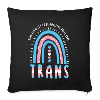 Transgender Spruch Trans Boho Regenbogen - Sofakissenbezug 45 x 45 cm - Schwarz - Vorne