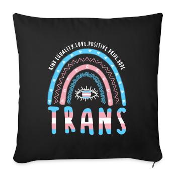 Transgender Boho Regenbogen Trans - Sofakissenbezug 45 x 45 cm - Schwarz - Vorne