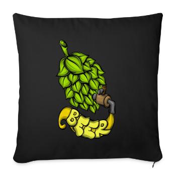 Amateur de bière Alcool Boire du houblon avec de la bière pression - Housse de coussin décorative 45 x 45 cm - noir - Devant
