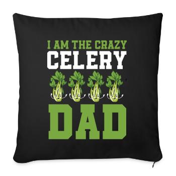 Papa céleri - Housse de coussin décorative 45 x 45 cm - noir - Devant