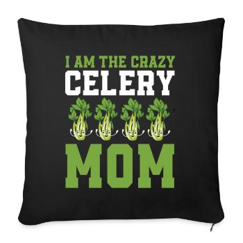 Maman céleri - Housse de coussin décorative 45 x 45 cm - noir - Devant