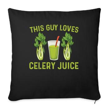 Celery juice lovers - Sofa pillowcase 17,3'' x 17,3'' (45 x 45 cm) - black - Front