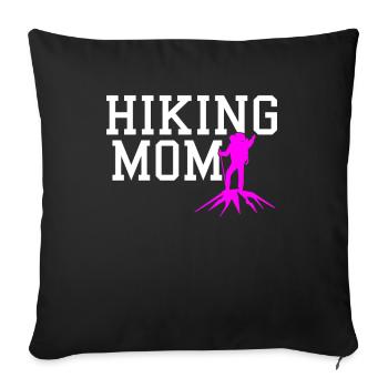 maman randonneuse - Housse de coussin décorative 45 x 45 cm - noir - Devant