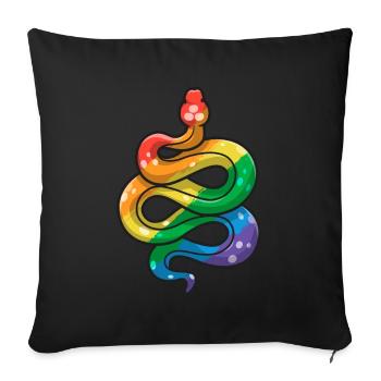 LGBT Pride Snake DRAPEAU LGBTQ Couleurs Gay Pride - Housse de coussin décorative 45 x 45 cm - noir - Devant