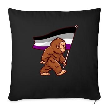 Bigfoot Asexual Pride Ace Flag Colors Sasquatch - Sofa pillowcase 17,3'' x 17,3'' (45 x 45 cm) - black - Front