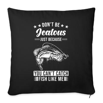 Fishing Angler Fishing Fishing - Sofa pillowcase 17,3'' x 17,3'' (45 x 45 cm) - black - Front