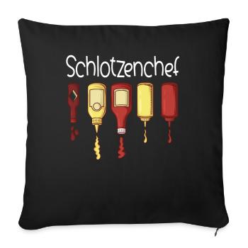 BBQ Barbecue Grill Grillen Schlotzenchef - Sofa pillowcase 17,3'' x 17,3'' (45 x 45 cm) - black - Front