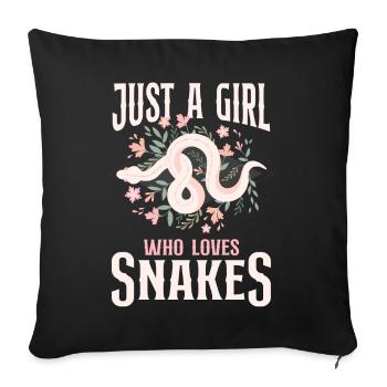 Snake Serpent Flower Floral Just A - Sofa pillowcase 17,3'' x 17,3'' (45 x 45 cm) - black - Front