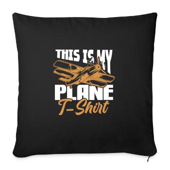 Pilot Airplane Flying Flyer Gift - Sofa pillowcase 17,3'' x 17,3'' (45 x 45 cm) - black - Front