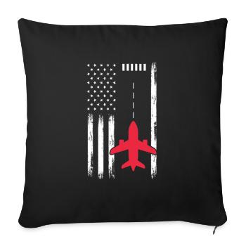 Pilote - Housse de coussin décorative 45 x 45 cm - noir - Devant