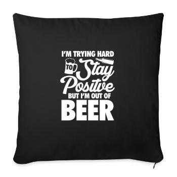 Bière - Housse de coussin décorative 45 x 45 cm - noir - Devant