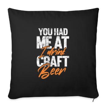 Bière Alcool Boire JGA Bière Mug Boire Cadeau - Housse de coussin décorative 45 x 45 cm - noir - Devant