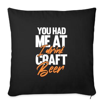 Bière - Housse de coussin décorative 45 x 45 cm - noir - Devant