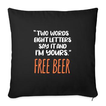 Bière - Housse de coussin décorative 45 x 45 cm - noir - Devant