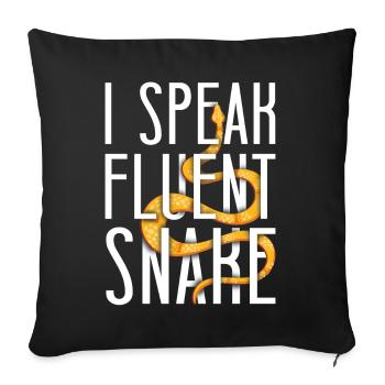 Snake Serpent I Speak Fluent Snake - Sofa pillowcase 17,3'' x 17,3'' (45 x 45 cm) - black - Front