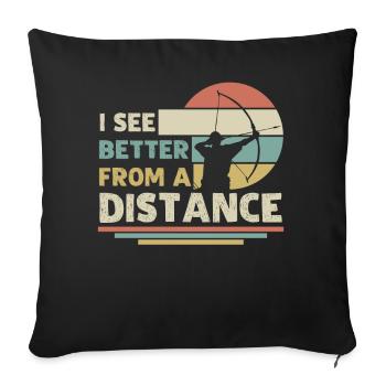 Longbow 3D Archery Archery - Sofa pillowcase 17,3'' x 17,3'' (45 x 45 cm) - black - Front