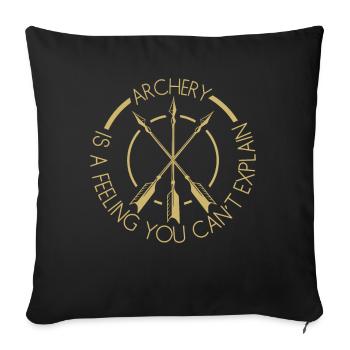 Longbow 3D Archery Archery - Sofa pillowcase 17,3'' x 17,3'' (45 x 45 cm) - black - Front