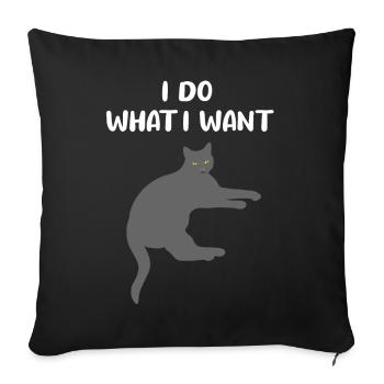 Cat Cheeky Kitten Funny Saying Gift - Sofa pillowcase 17,3'' x 17,3'' (45 x 45 cm) - black - Front