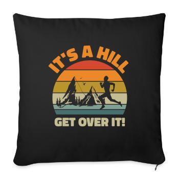 Jogger Runner Marathon Jogging Ski de fond - Housse de coussin décorative 45 x 45 cm - noir - Devant