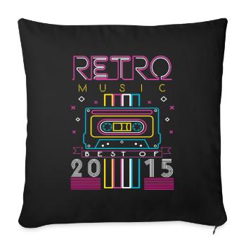 Le meilleur de 2015 Retro Cassette Vintage Anniversaire - Housse de coussin décorative 45 x 45 cm - noir - Devant