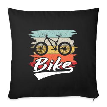 VTT VTT Nature Montagnes Retro Wave Vintage - Housse de coussin décorative 45 x 45 cm - noir - Devant