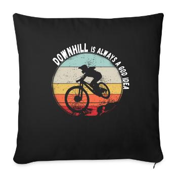 La descente est toujours une bonne idée VTT RetroVintage - Housse de coussin décorative 45 x 45 cm - noir - Devant