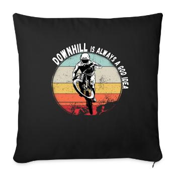 La descente est toujours une bonne idée VTT RetroVintage - Housse de coussin décorative 45 x 45 cm - noir - Devant