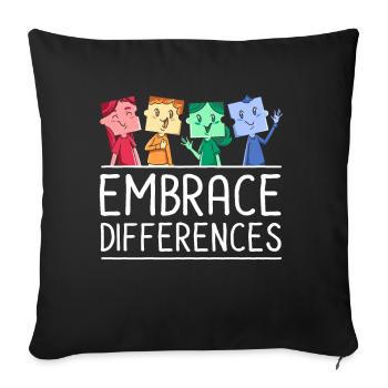 Autismus Geschenk Autist Asperger ADHS Autism - Sofakissenbezug 45 x 45 cm - Schwarz - Vorne