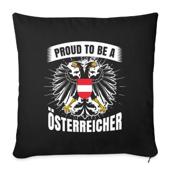 Österreich Tshirt - Sofakissenbezug 45 x 45 cm - Schwarz - Vorne