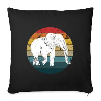 Elephant - Sofa pillowcase 17,3'' x 17,3'' (45 x 45 cm) - black - Front