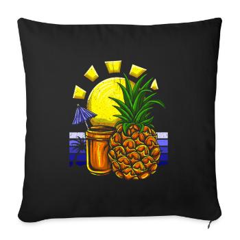 Pineapple Hawaii Gift Fruit Fruit Pineapple Fruit - Sofa pillowcase 17,3'' x 17,3'' (45 x 45 cm) - black - Front