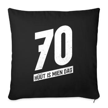 60 - Hüüt Is Mien Dag - 60 Geburtstag Plattdeutsch - Sofakissenbezug 45 x 45 cm - Schwarz - Vorne