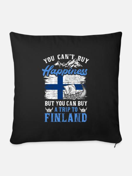Finnland - Sofakissenbezug 45 x 45 cm - Schwarz